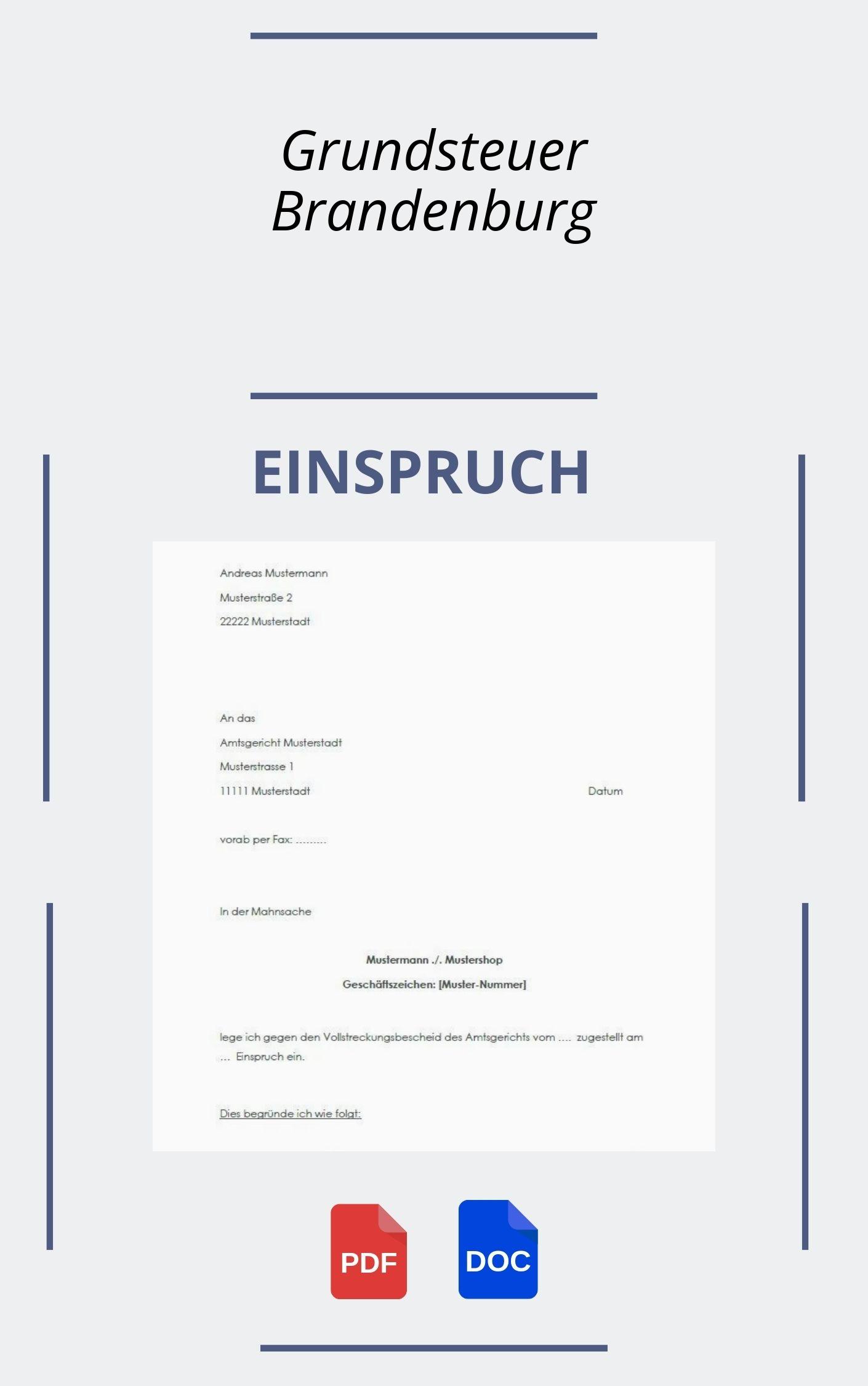 Einspruch Grundsteuer Brandenburg Muster Pdf Word